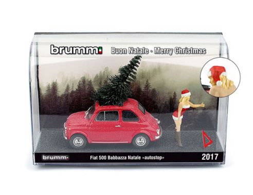 Brumm BMS1735B FIAT 500F BABBAZZA NATALE AUTOSTOP 2017 (BIONDA) 1:43 Modellino