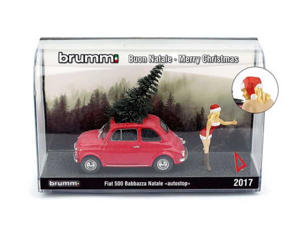 Brumm BMS1735B FIAT 500F BABBAZZA NATALE AUTOSTOP 2017 (BIONDA) 1:43 Modellino