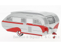 Neo Scale Models NEO47260 AERO FLITE FALCON 1947 TRAVEL TRAILER SILVER/RED 1:43 Modellino