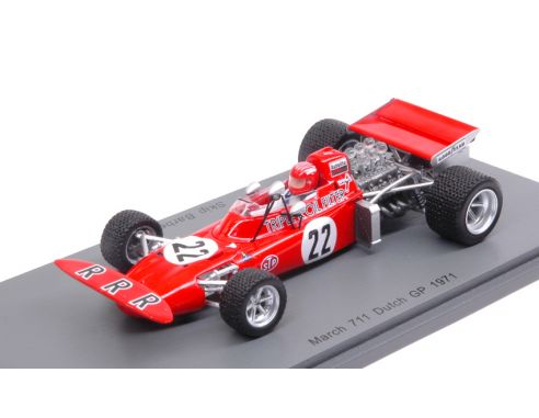 Spark Model S5361 MARCH 711 S.BARBER 1971 N.22 NC DUTCH GP 1:43 Modellino