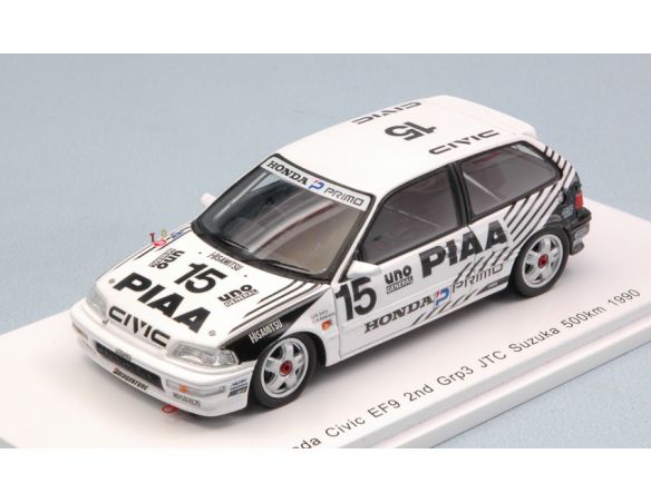 Spark Model S5461 HONDA CIVIC EF9 N.15 2nd GRP3 JTC SUZUKA 500 KM 1990 NAKAYA-SATO 1:43 Modellino