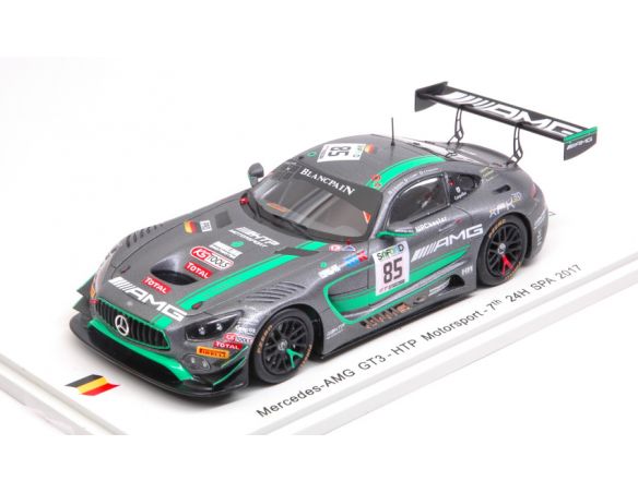 Spark Model SB144 MERCEDES GT3 N.85 7th 24H SPA 2017 SANDSTROM-SCHILLER-BAUMANN 1:43 Modellino