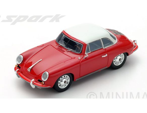 Spark Model S4922 PORSCHE 356 C CABRIO HARD TOP 1963 RED 1:43 Modellino