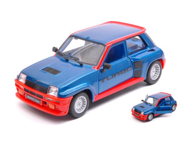 BBURAGO BU21088A RENAULT 5 RURBO 1982 BLUE/RED 1:24 Modellino