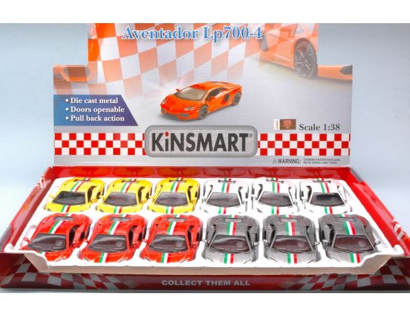 KINSMART KT5355DF LAMBORGHINI AVENTADOR LP700-4 2013 NAZIONALE 1:38 Modellino