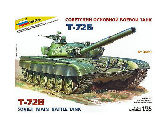 Zvezda Z3550 SOVIET MAIN BATTLE TANK T 72 M 2 KIT 1:35 Modellino