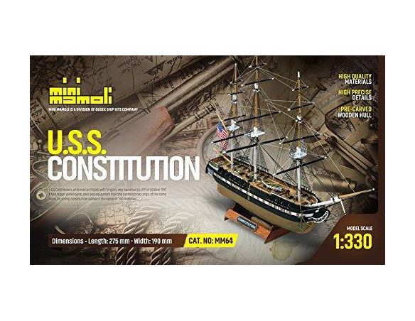 Mini Mamoli MM64 U.S.S. Constitution Kit nave 1:330 in legno Modellino