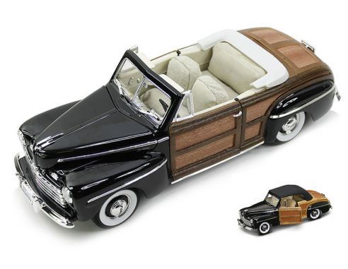LUCKY DIE CAST LDC20048BK FORD SPORTSMAN CONVERTIBLE 1946 BLACK/WOODY 1:18 Modellino