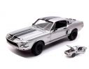 Hot Wheels LDC92168CHR SHELBY MUSTANG GT-500 KR 1968 SILVER W/BLACK STRIPES 1:18 Modellino