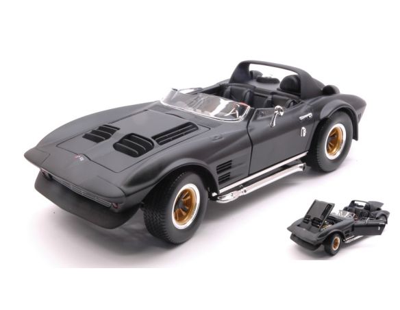 LUCKY DIE CAST LDC92697BK CHEVROLET CORVETTE GRAND SPORT ROADSTER 1964 MATT BLACK 1:18 Modellino