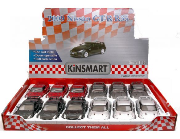 KINSMART KT5340 NISSAN GT-R R35 2009 cm 12,5 1:36 Modellino