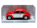 KINSMART KT7002WRW VW CLASSIC BEETLE 1967 RED W/WHITE DOOR 1:24 Modellino