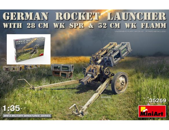Miniart MIN35269 GERMAN ROCKET LAUNCHER WITH 28 cm WK Spr & 32 cm FLAMM KIT 1:35 Modellino