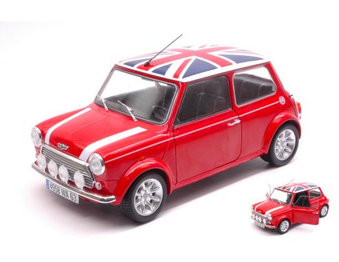 Solido SL1800604 MINI COOPER SPORT 1997 RED + FLAG 1:18 Modellino