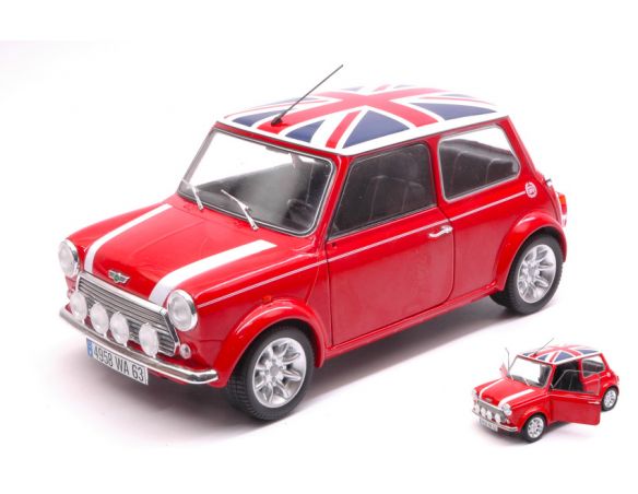 Solido SL1800604 MINI COOPER SPORT 1997 RED + FLAG 1:18 Modellino