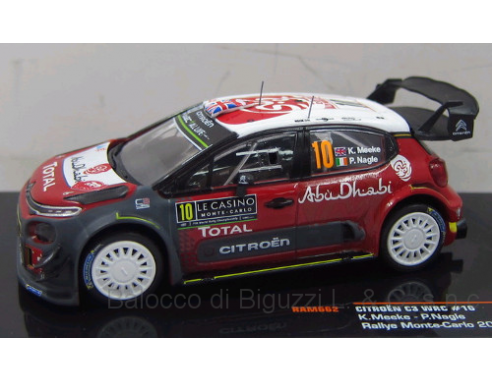 Ixo model RAM662 CITROEN C3 WRC N.10 4th MONTE CARLO 2018 K.MEEKE-P.NAGLE 1:43 Modellino