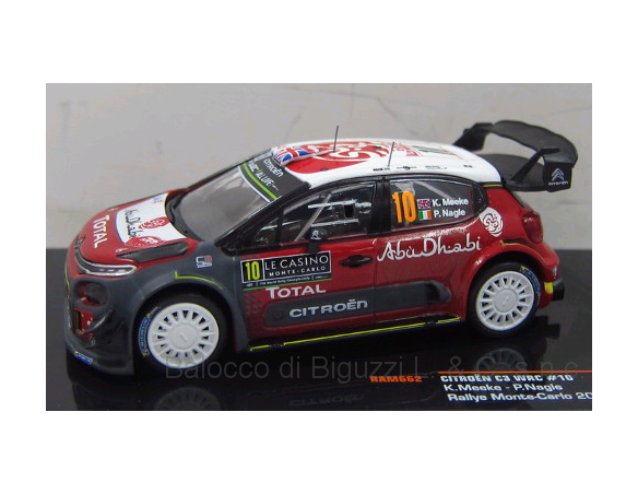 Ixo model RAM662 CITROEN C3 WRC N.10 4th MONTE CARLO 2018 K.MEEKE-P.NAGLE 1:43 Modellino