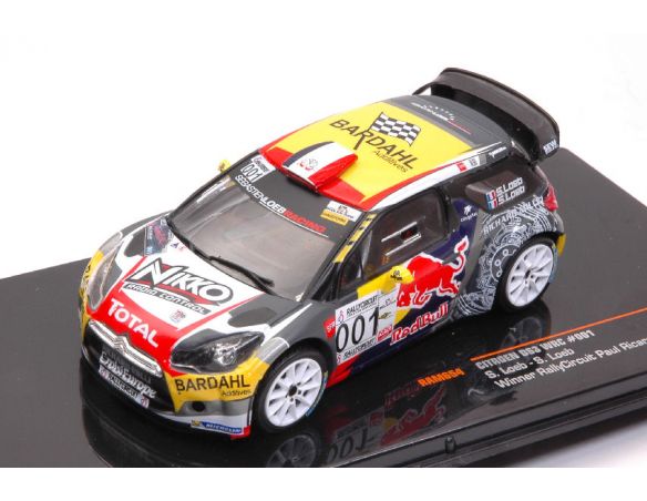 Ixo model RAM654 CITROEN DS3 WRC N.001 WINNER PAUL RICARD 2016 S.LOEB-SEVERINE LOEB 1:43 Modellino