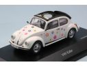 Schuco SH3896 VW KAFER OPEN AIR BLUMEN WHITE 1:43 Modellino