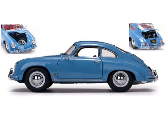 SunStar SS1342 PORSCHE 356A 1500 GS CARRERA GT 1957 LIGHT BLUE 1:18 Modellino