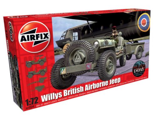 Airfix AX2339 WILLY'S JEEP TRAILER & 6PDR GUN KIT 1:72 Modellino