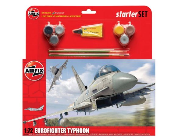 Airfix AX50098 EUROFIGHTER TYPHOON LARGE STARTER SET KIT 1:72 Modellino