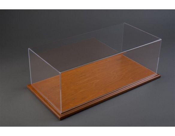 ATLANTIC-CASE ATL10045 MOLSHEIM DISPLAY CASE W/CHERRY WOOD BASE (WIDE EDGE) 230x120x85 1:24 Modellino