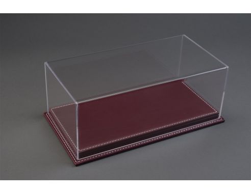 Atlantic ATL10094 MULHOUSE DISPLAY CASE W/BURGUNDY LEATHER BASE mm 510x245x170 1:12 Modellino