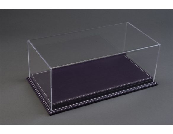 Atlantic ATL10099 MULHOUSE DISPLAY CASE W/PURPLE LEATHER BASE mm 510x245x170 1:12 Modellino