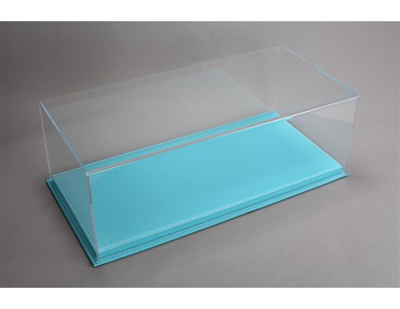 Atlantic ATL10101 MULHOUSE DISPLAY CASE W/TURQOISE LEATHER BASE mm 510x245x170 1:12 Modellino