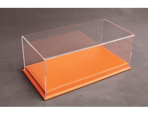 Atlantic ATL10104 MULHOUSE DISPLAY CASE W/ORANGE LEATHER BASE mm 510x245x170 1:12 Modellino