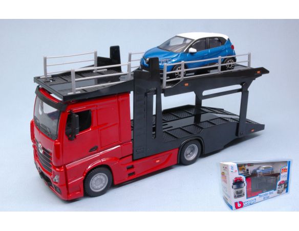 BBURAGO BU31466R MERCEDES ACTROS 2545 BISARCA RED W/1 CAR 1:43 Modellino