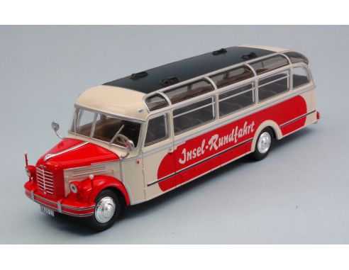 IXO MODEL BUS014 BORGWARD BO 4000 BEIGE/RED 1952 1:43 Modellino