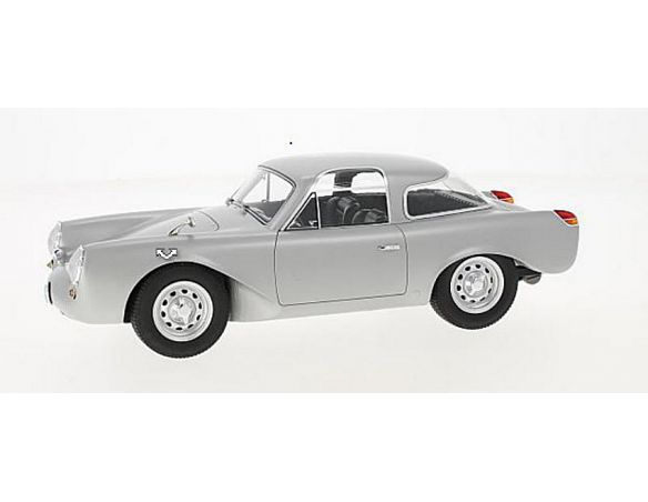 Busch BOS235 PORSCHE GIOCKLER COUPE' 1954 SILVER 1:18 Modellino