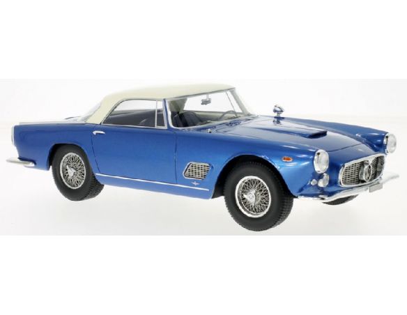 Busch BOS303 MASERATI 3500 GT TOURING BLUE MET.W/WHITE ROOF 1:18 Modellino