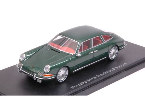 Busch BOS43345 PORSCHE 911 S TROUTMAN & BARNES 4-DOOR SEDAN DARK GREEN 1:43 Modellino