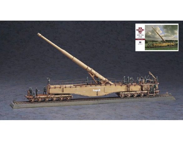 Hasegawa HGMT58 GERMAN RAILWAY GUN K5(E) LEOPOLD W/FIGURE KIT 1:72 Modellino