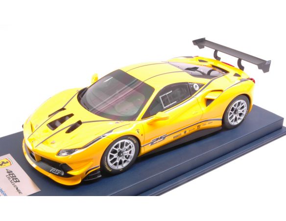 Looksmart LS18RC010A FERRARI 488 CHALLENGE GIALLO MODENA WITH LIVERY C/VETRINA 1:18 Modellino
