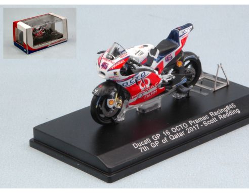 SPARK MODEL M43038 DUCATI GP16 SCOTT REDDING 2017 N.45 7th QATAR GP 1:43 Modellino