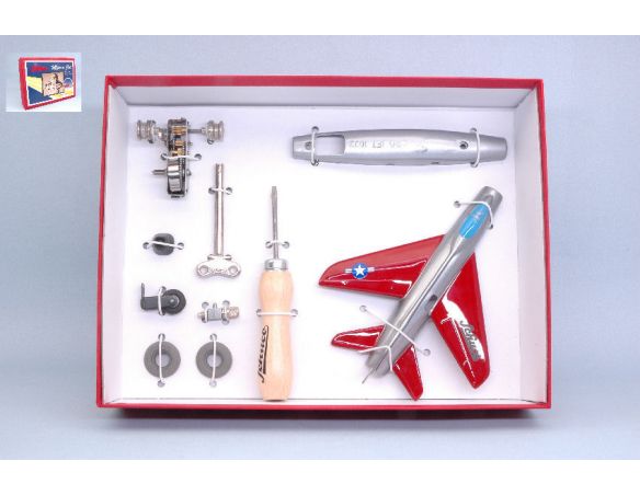 Schuco SH1782 MICRO JET SUPER SABRE CONSTR.cm 13 (BOX cm 24x18) METAL KIT Modellino