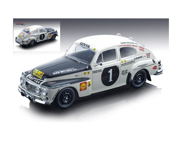 Tecnomodel TMD18106A VOLVO PV544 N.1 WINNER SAFARI RALLY 1965 JOD.SINGH-JAS.SINGH 1:18 Modellino