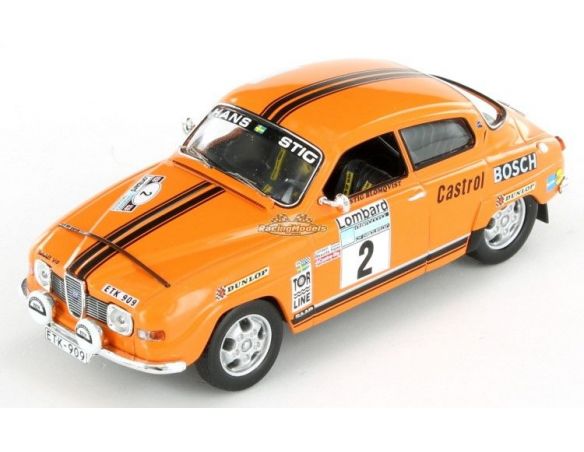 Tecnomodel TMD1880A SAAB 96 V4 N.2 2nd  RAC RALLY 1974 S.BLOMQVIST-H.SYLVAN 1:18 Modellino