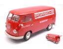 Welly WE18053TDR VW T1 BUS 1963 PANEL VAN PORSCHE RENNDIENST 1:18 Modellino