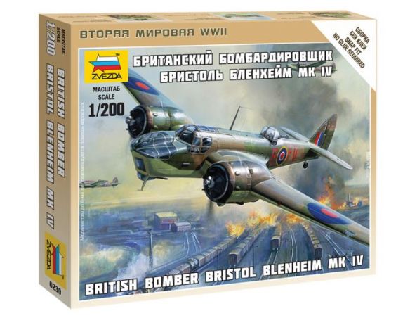 Zvezda Z6230 BRITISH BOMBER BRISTOL BLENHEIM MK IV KIT 1:200 Modellino