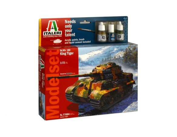 Italeri IT77004 SD.KFZ 182 KING T.(MODEL SET) KIT 1:72 Modellino