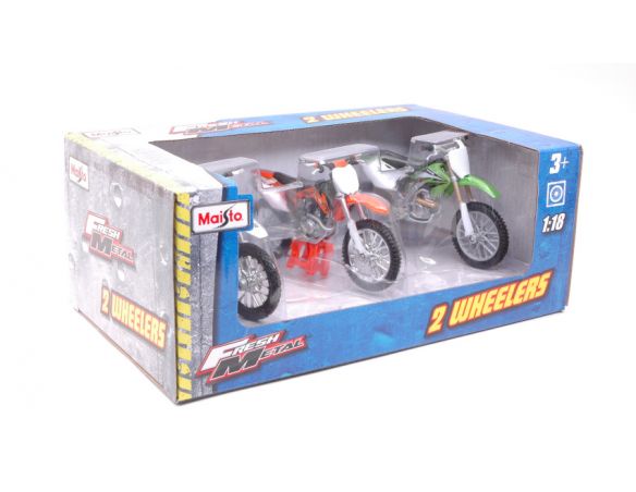 Maisto MI32039C SET 3 MOTO CROSS 1:18 Modellino
