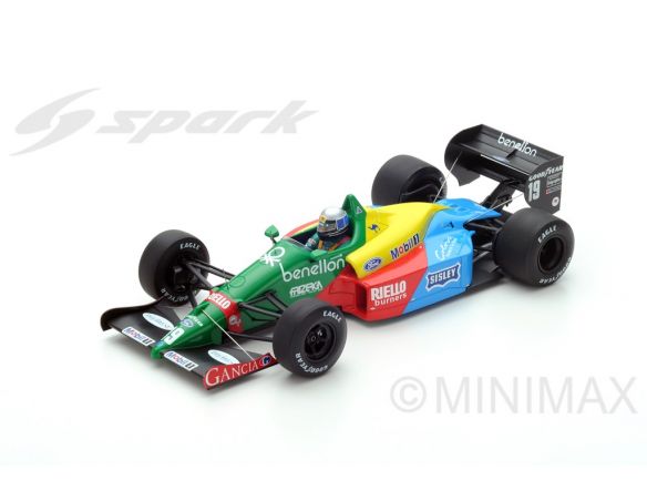Spark Model S18221 BENETTON B188 A.NANNINI 1988 N.19 3rd BRITISH GP 1:18 Modellino