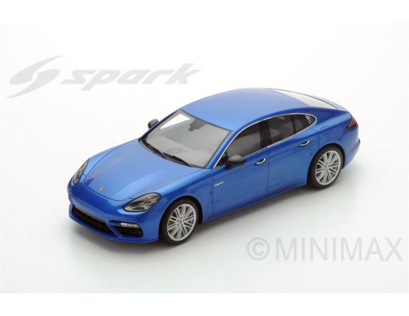 Spark Model S18284 PORSCHE PANAMERA TURBO S E-HYBRID 2017 BLUE 1:18 Modellino