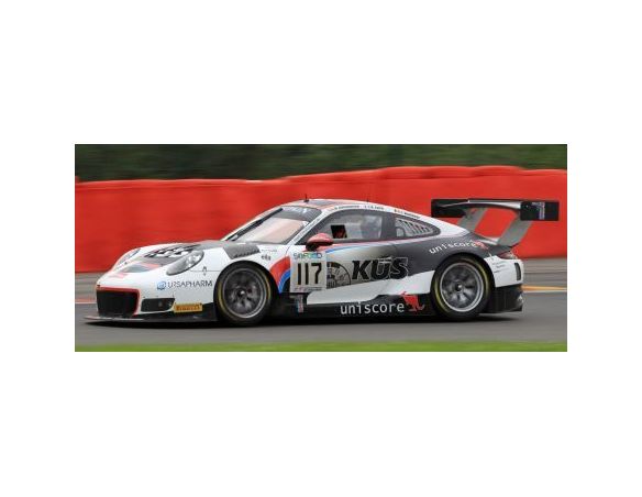 Spark Model S18SB009 PORSCHE 911 GT3 N.117 4th 24H SPA 2017 ESTRE-CHRISTENSEN-VANTHOOR 1:18 Modellino