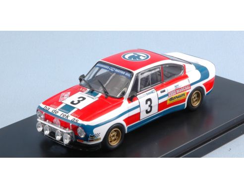 Abrex ABS501TF SKODA 130RS N.3 RETIRED RALLY SKODA 1976 J.HAUGLAND-A.FLOENE 1:43 Modellino